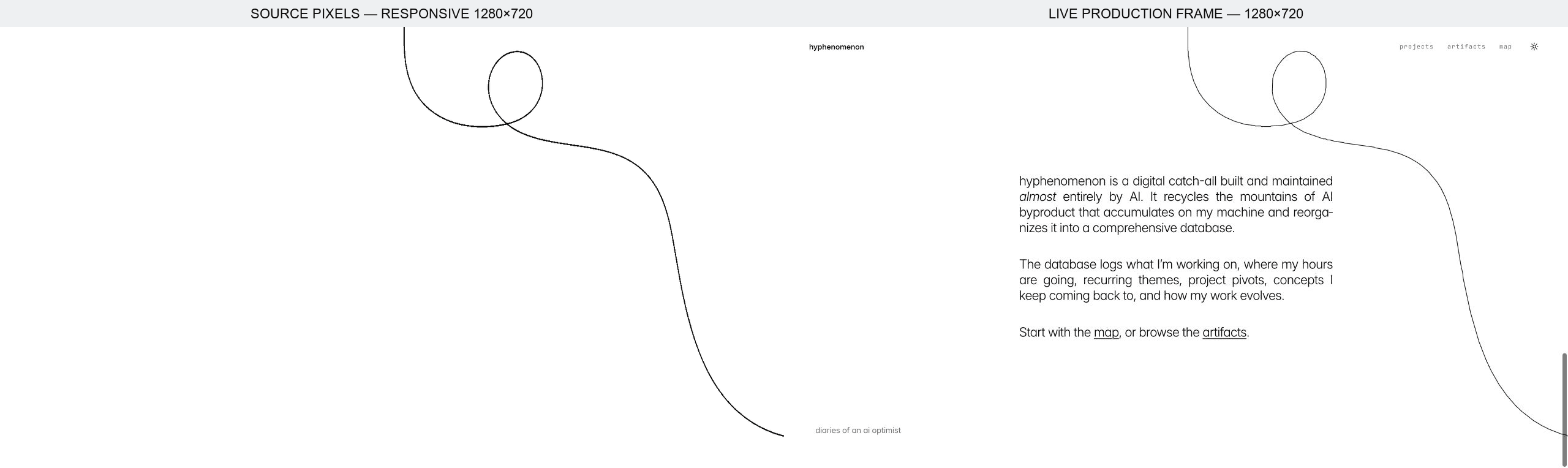 A side-by-side comparison of the approved Period Line loop reference and the live browser implementation at 1280 by 720 pixels.