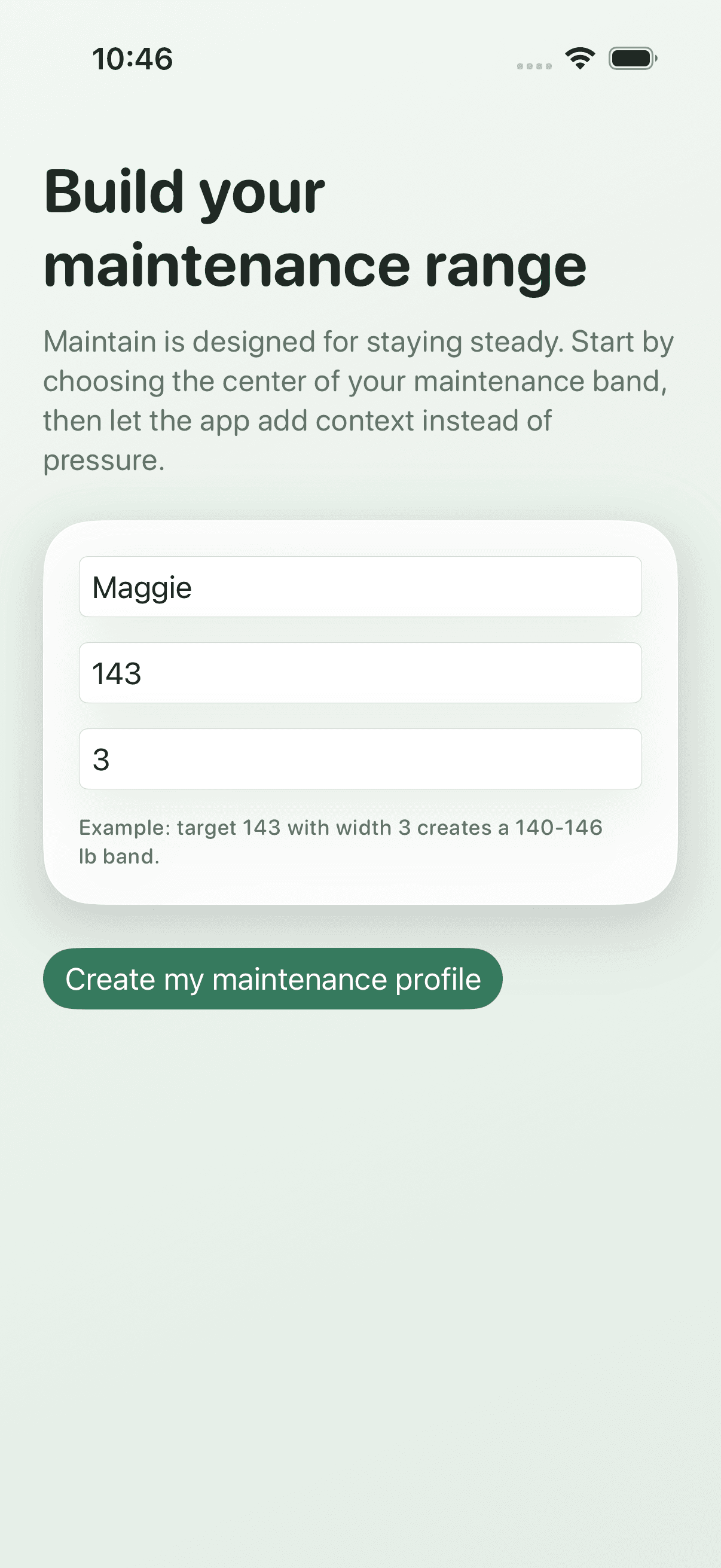 Onboarding — Maintain iOS
